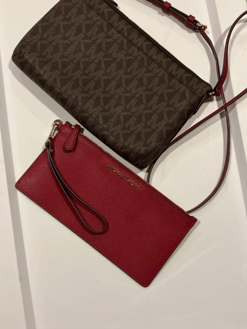 Michael Kors Red Wristlet Wallet and Crossbody Bag